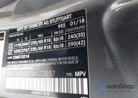 2018 Mercedes-Benz Glc 300 4Matic from USA, damaged, VIN WDC0G4KB2JV072057